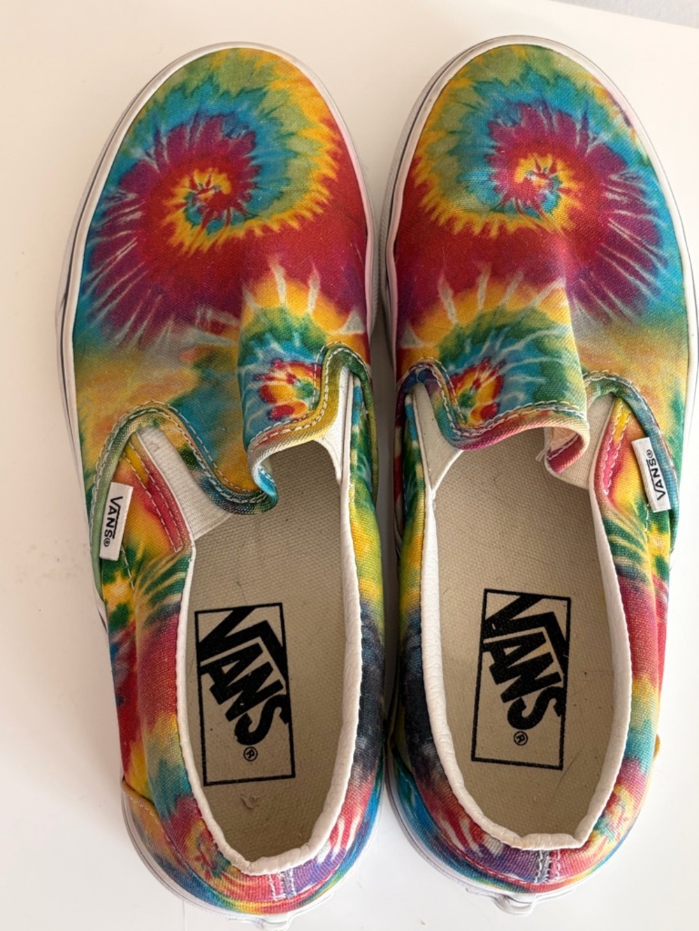 Vans Off The Wall Tie Dye Sneakers US Women 7.0, Men 5.5 Multicolor Skate Shoe